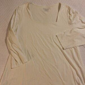 NWT  The Touch of Cool™ Square Neck Tee - Ecru - Size Chico 2 / L / 12
